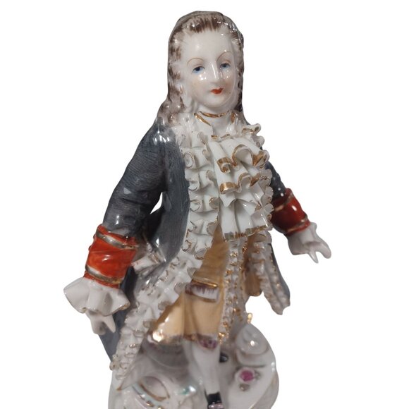 Antique Meissen Porcelain Figurine Of Court Gentleman In Rococo Attire 8" Tall - Picture 4 of 11